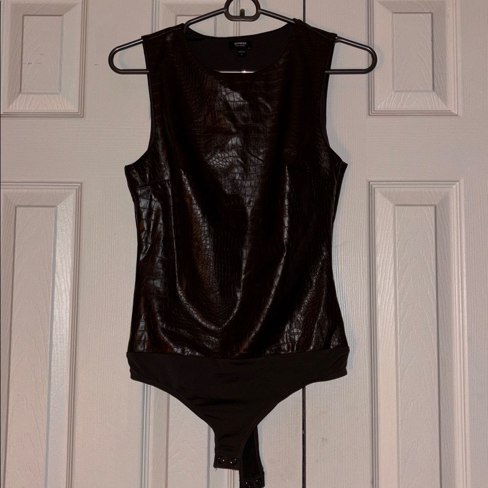 Express Chocolate Croc Embossed Bodysuit